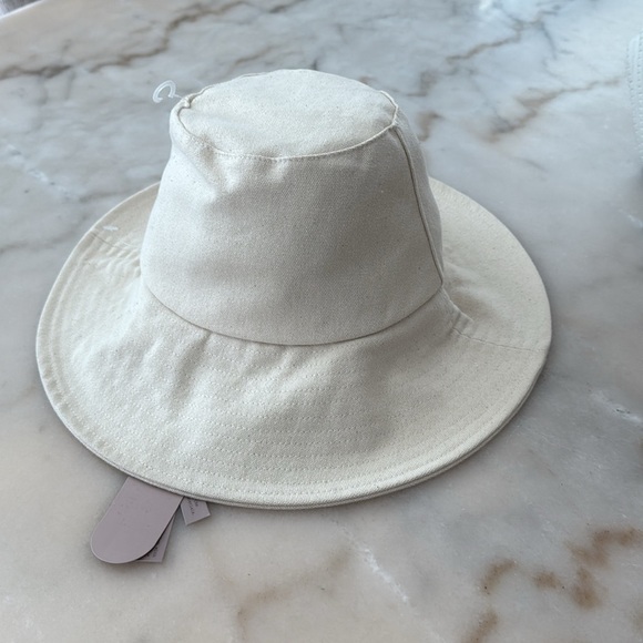 WYETH Sun Resort Hat Canvas Natural Ecru Cream Wide-Brim Hat Packable - Picture 9 of 16